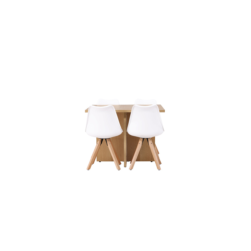 Matgrupp Venture Home Leo med 4 Zeno Stolar Natur/Vit