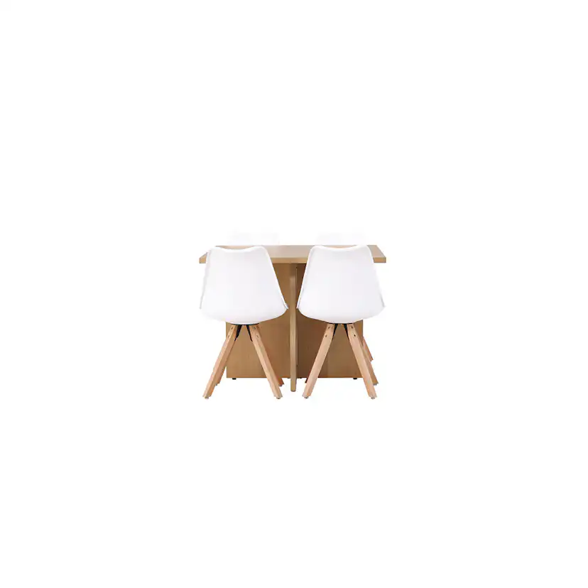 Matgrupp Venture Home Leo med 4 Zeno Stolar Natur/Vit