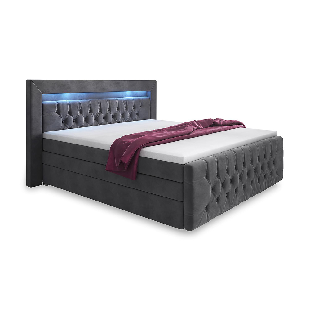 Kontinentalsäng Cloud47 Sängpaket Franco Lyx 180x200 med Förvaring och LED-belysning