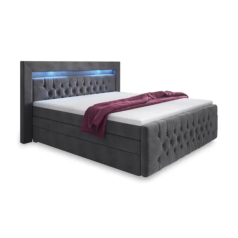 Kontinentalsäng Cloud47 Sängpaket Franco Lyx 180x200 med Förvaring och LED-belysning