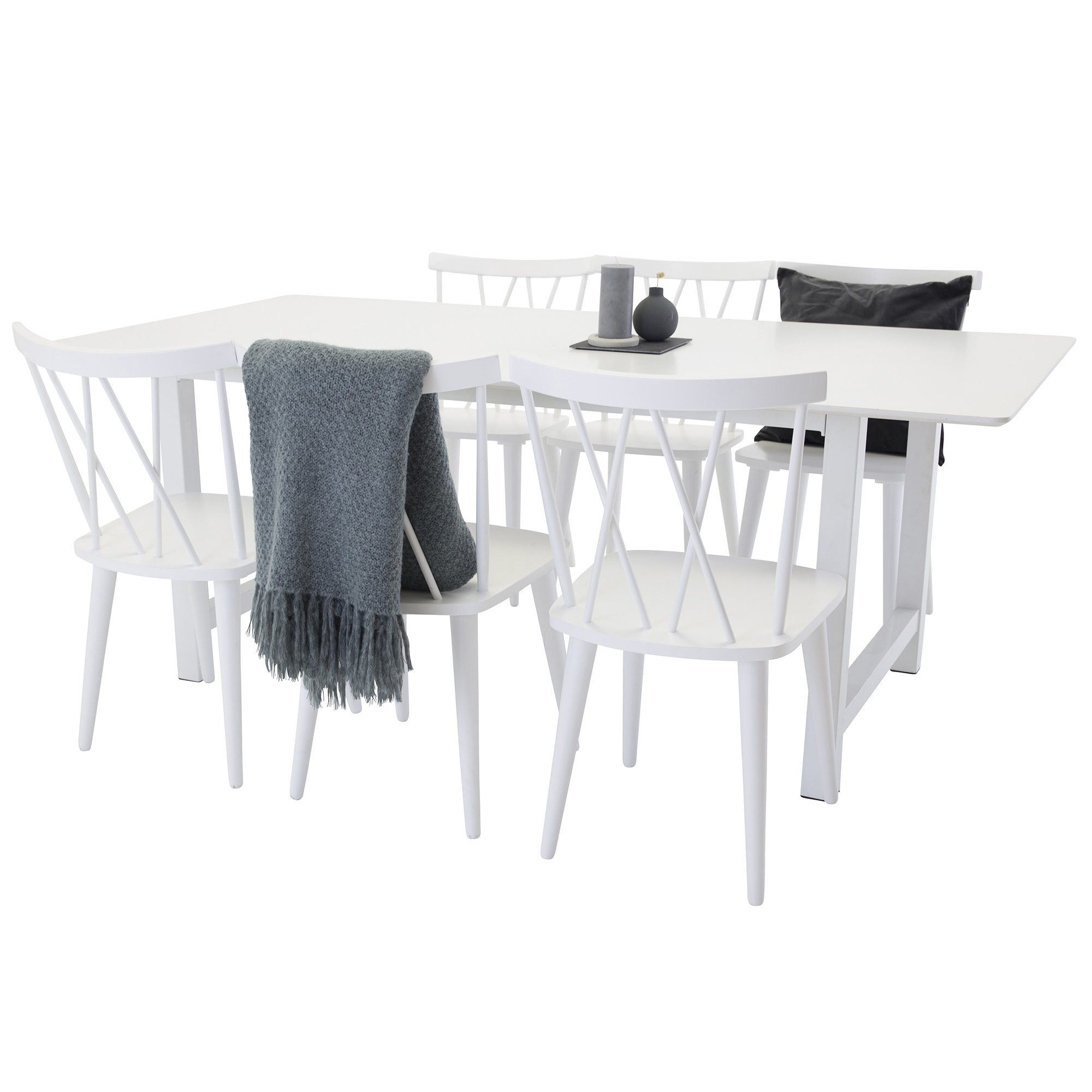 Matgrupp Venture Home Clara med 6 Marie Stolar Vit