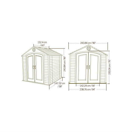 Förvaringsbod GOP Vermont Vit/Brun 3,3 m2