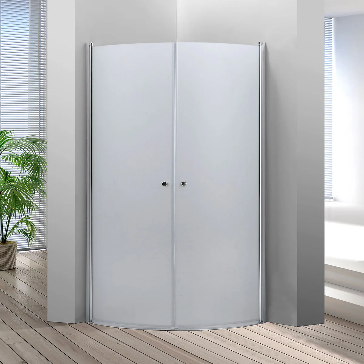 NORTIQ BRUSEAFSKÆRMNING-90X90X190 FROST Frostat Glas