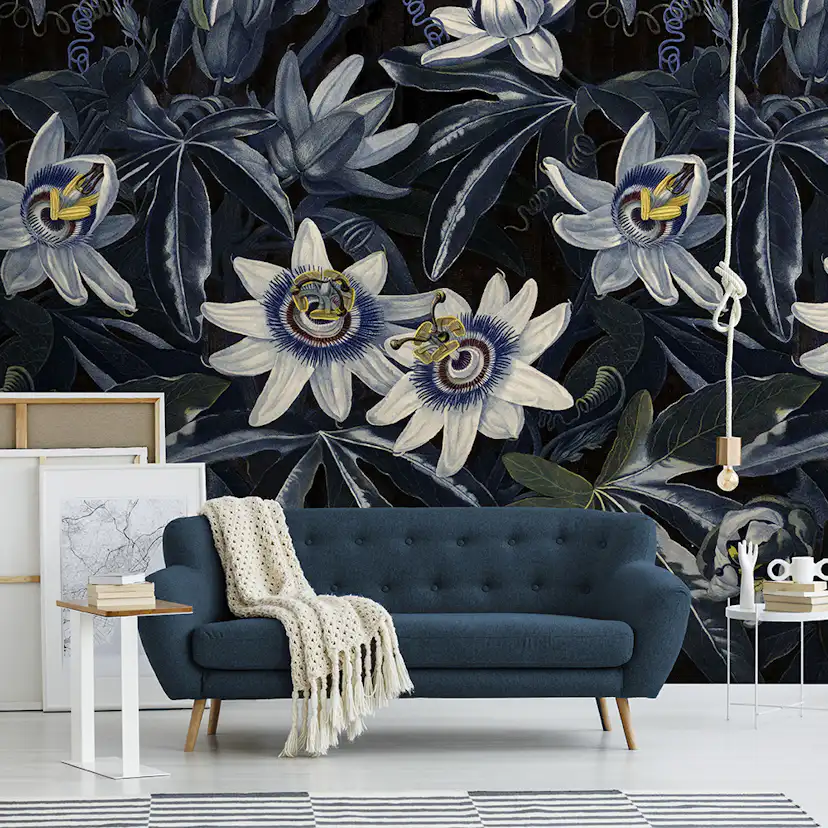 Fototapet Art For The Home Blå Sjö Av Blommor 107921