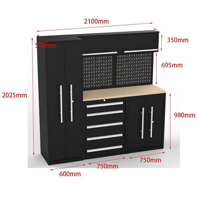 Verktygsskåp Timco Suberb 210x55x205 cm