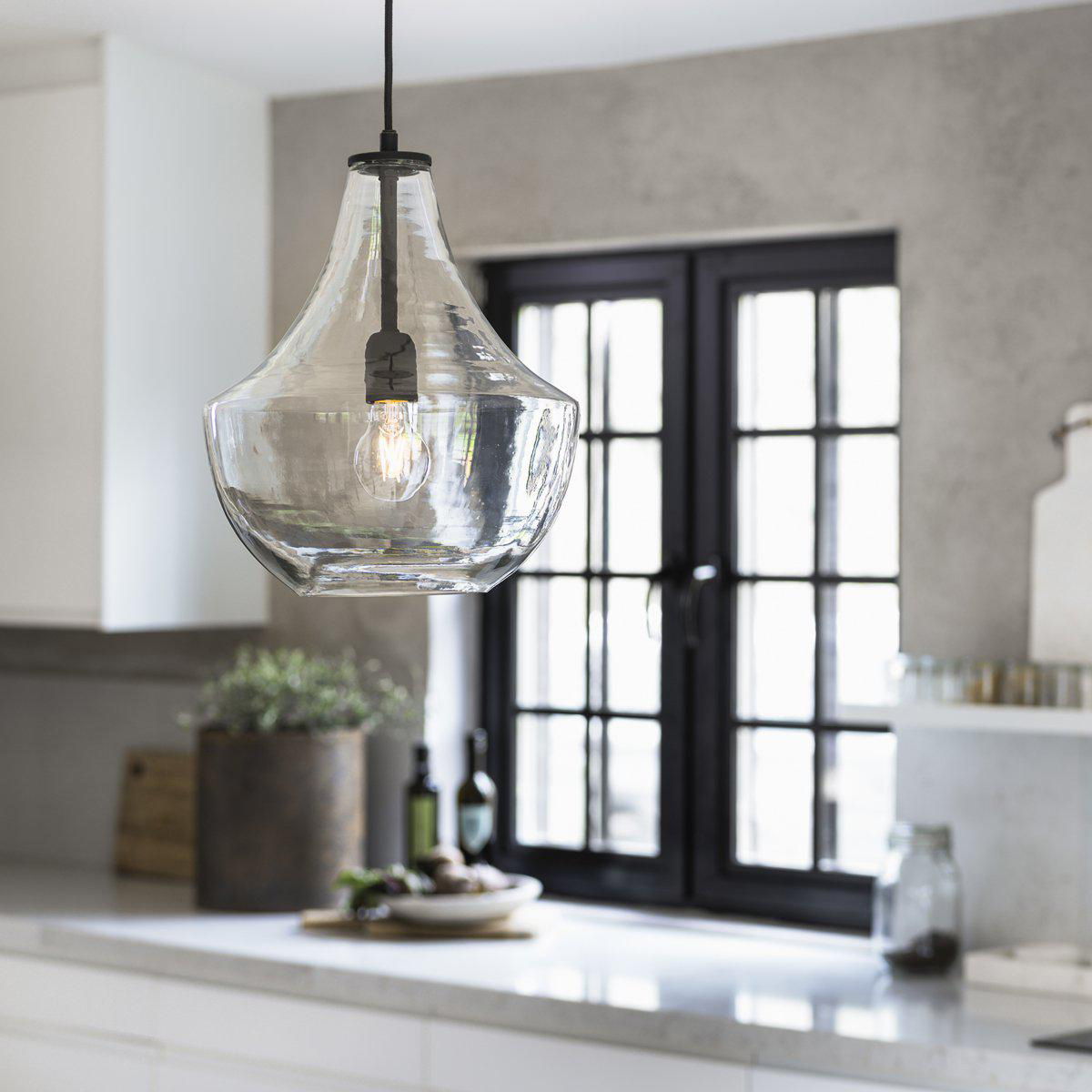 Hamilton taklampa Clear/black 30cm Svart/Klar, B: 300 mm