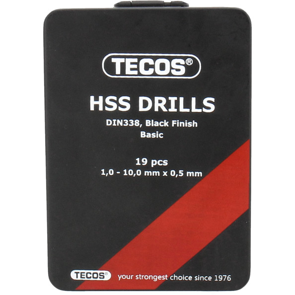 HSS Basic set Tecos 1-10 mm 19 Delar