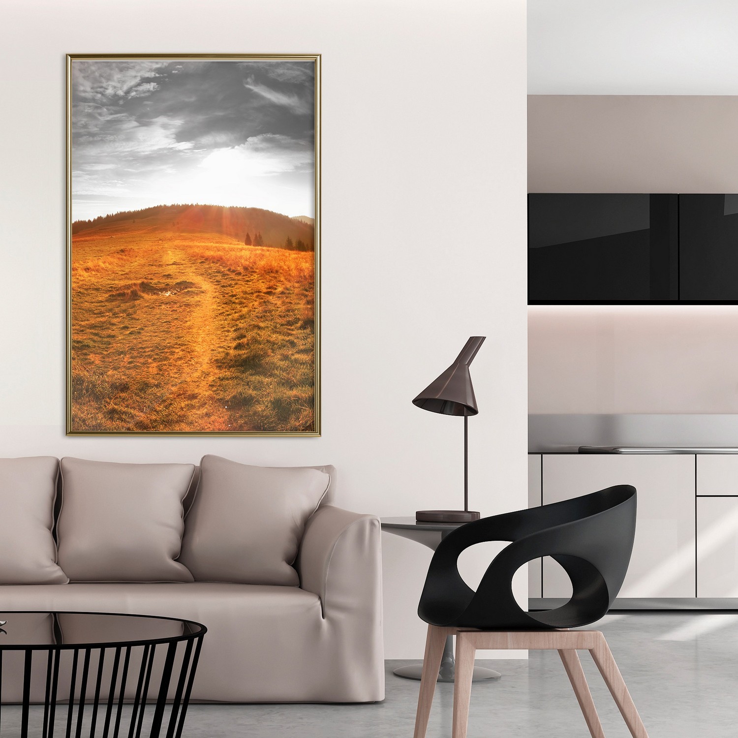 Affisch - Idyll [Poster] 40x60 Guld ram, 40x60 cm