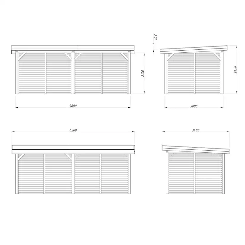 Paviljong Palmako Lenna 16,6 m2 Set 309