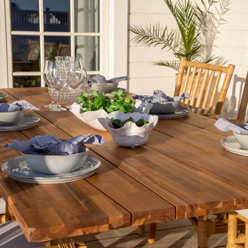 Matgrupp Venture Home Plarra med 6 Cave Karmstolar