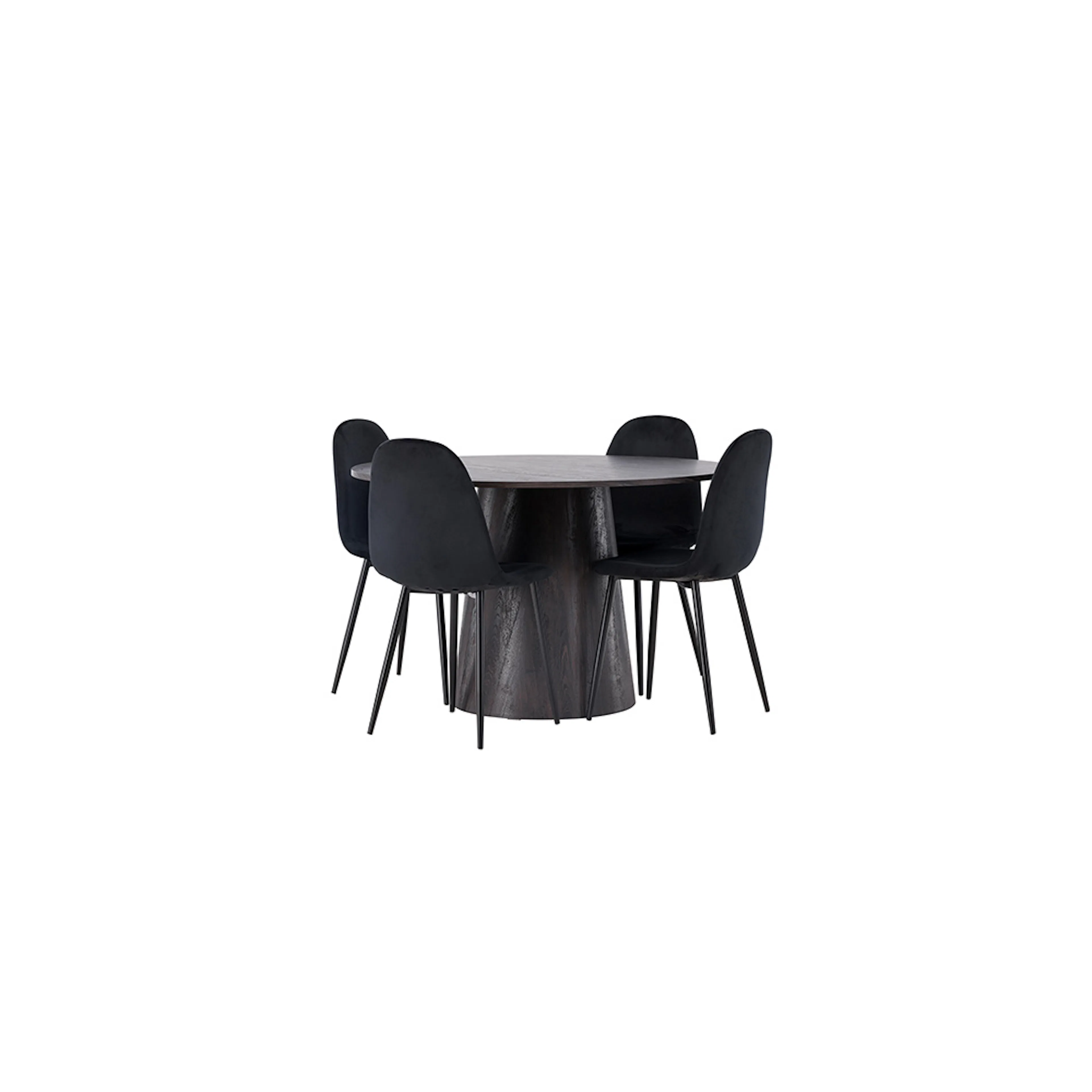 Matgrupp Venture Home Lanzo Ø120 cm med 4 st Polar stolar