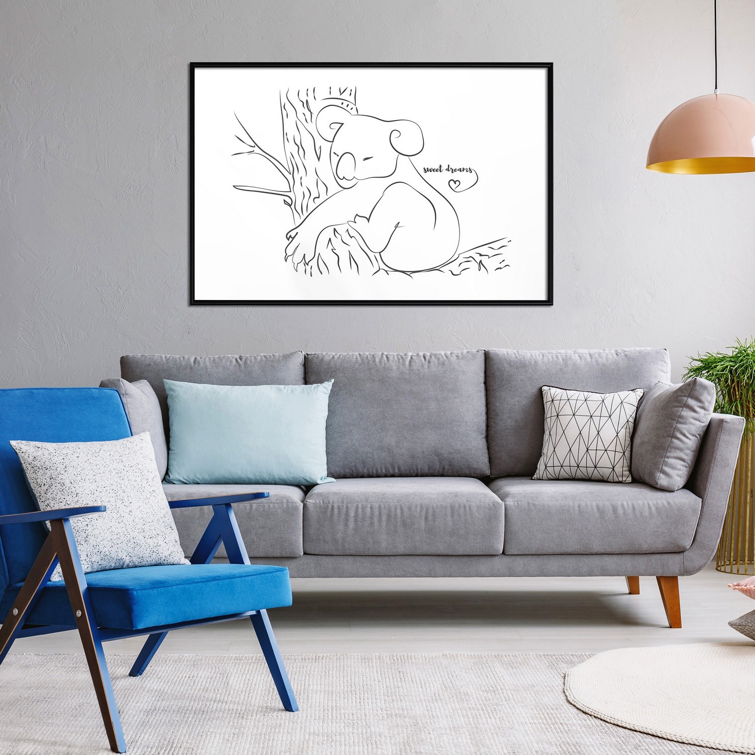 Affisch - Sleepy Koala [Poster] 30x20 Svart ram, 30x20 cm