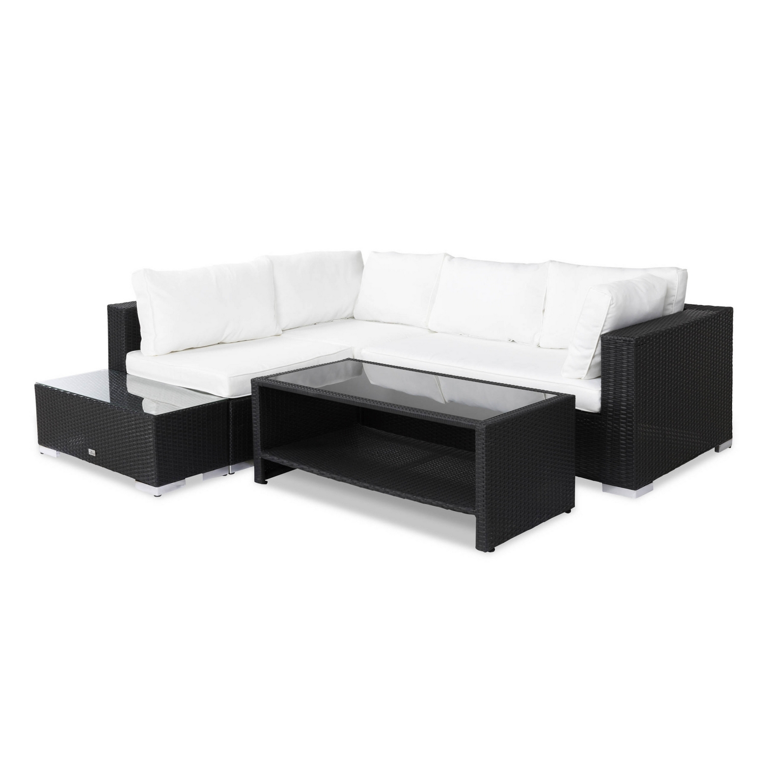 Loungegrupp Comfort Garden Bahamas 4-sits med Avslut och Bord med Hylla Utomhus