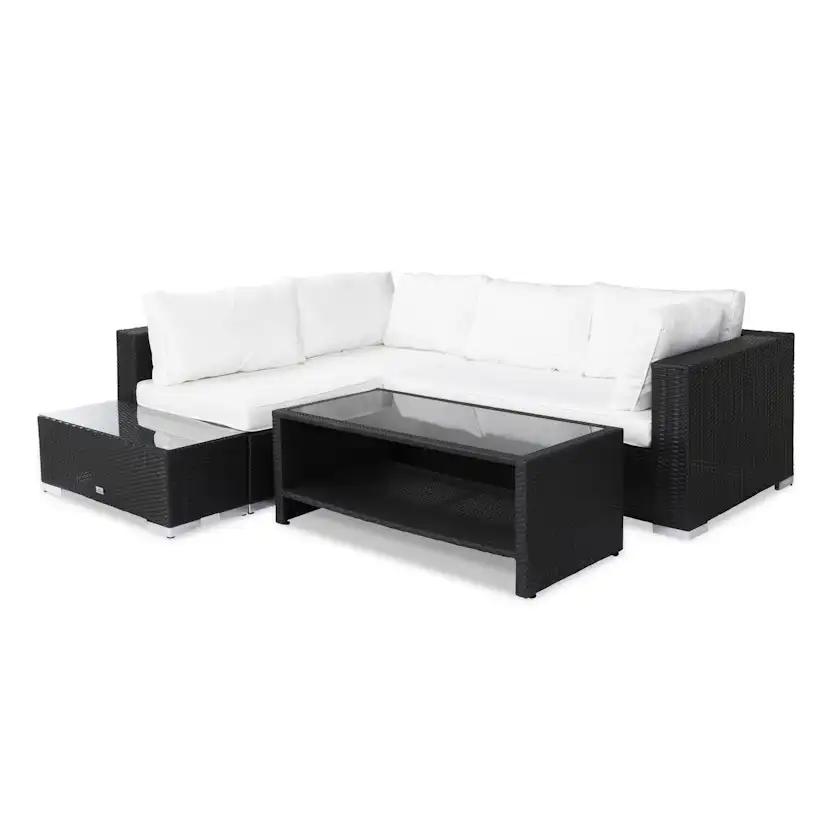 Loungegrupp Comfort Garden Bahamas 4-sits med Avslut och Bord med Hylla Utomhus