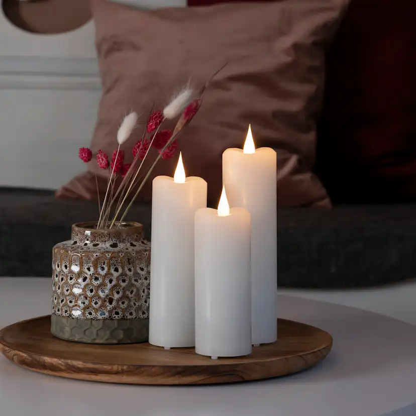 Vaxljus Gnosjö Konstsmide 5x17,8 cm LED Vit