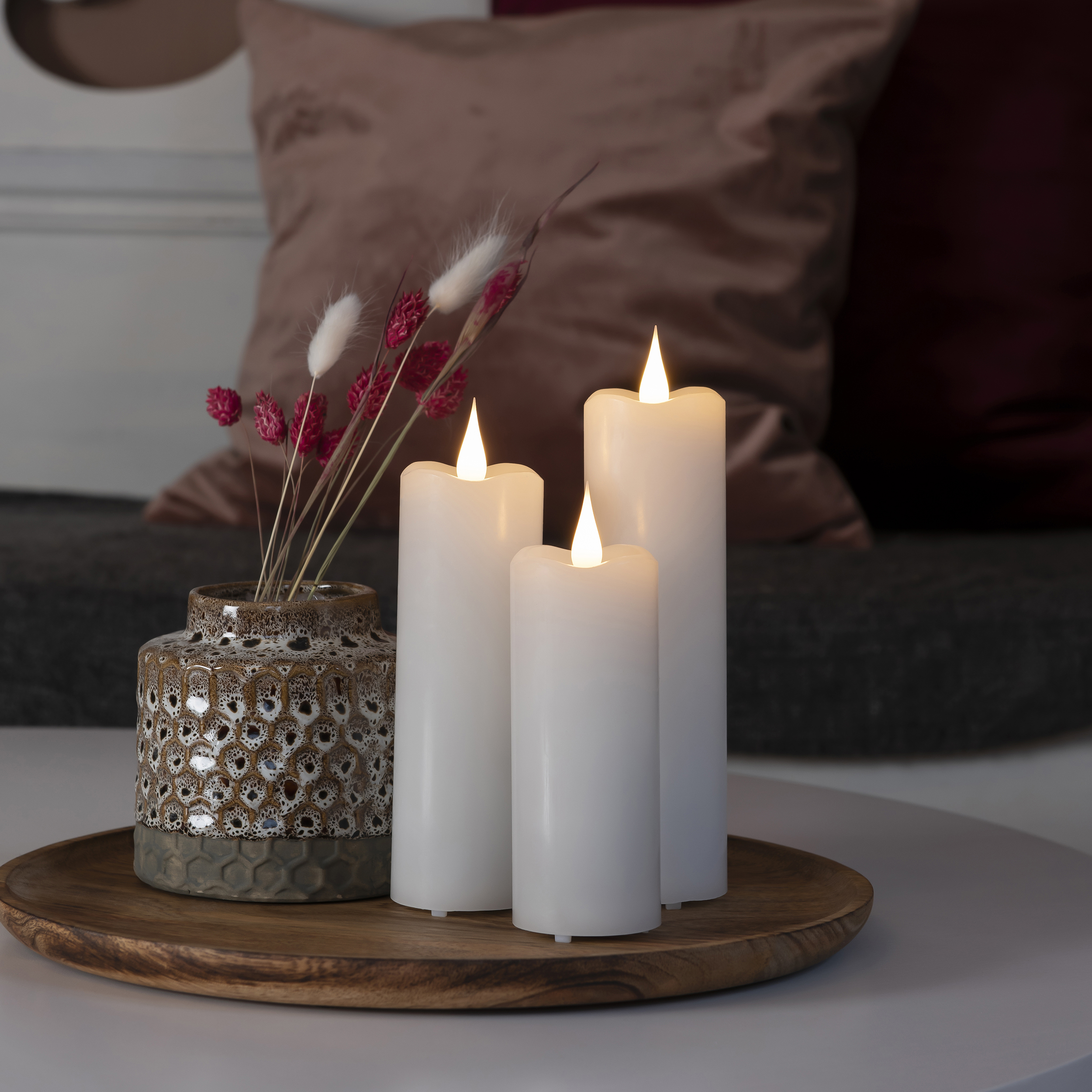 Vaxljus Gnosjö Konstsmide 5x17,8 cm LED Vit