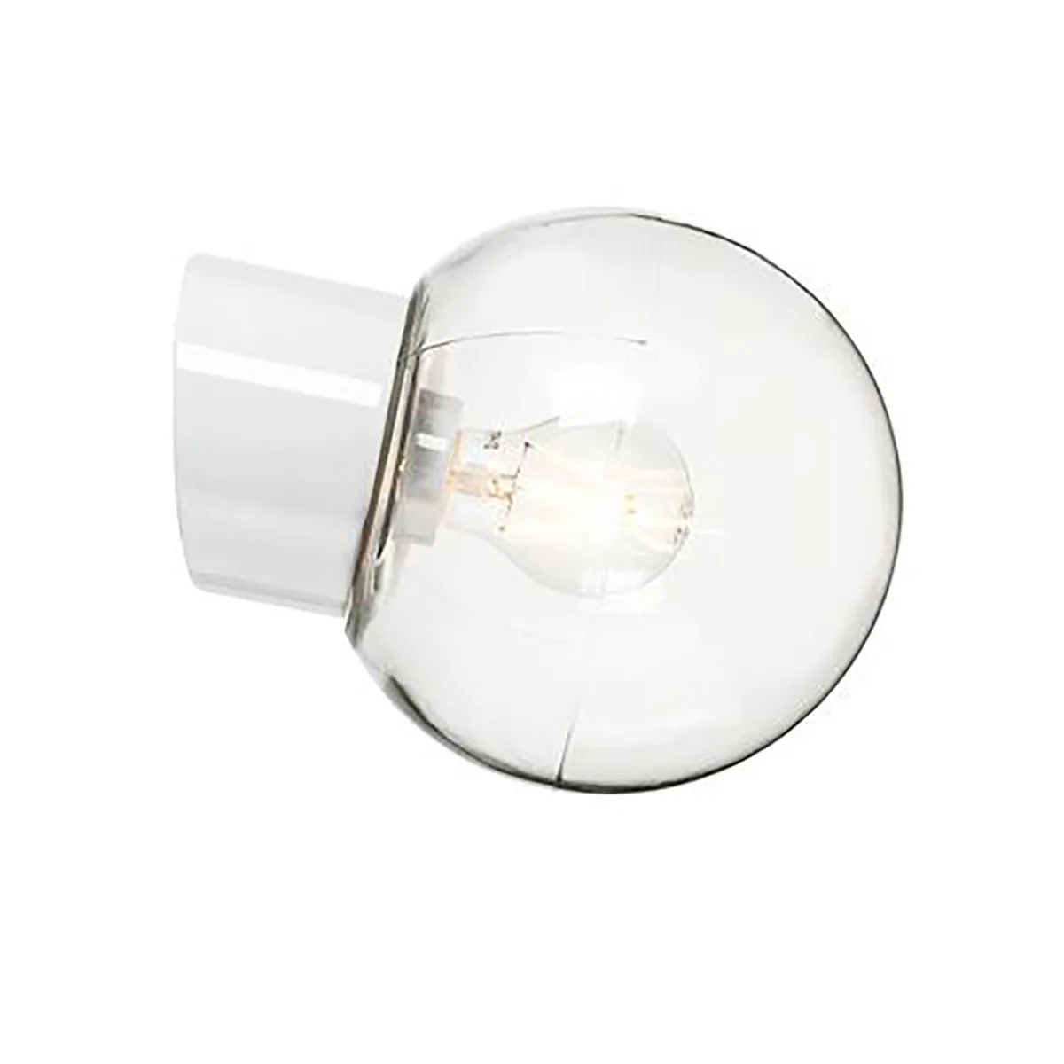 ARM GLOB180 KLAR VIT SNE IP54 Vit/Klarglas, 180 mm