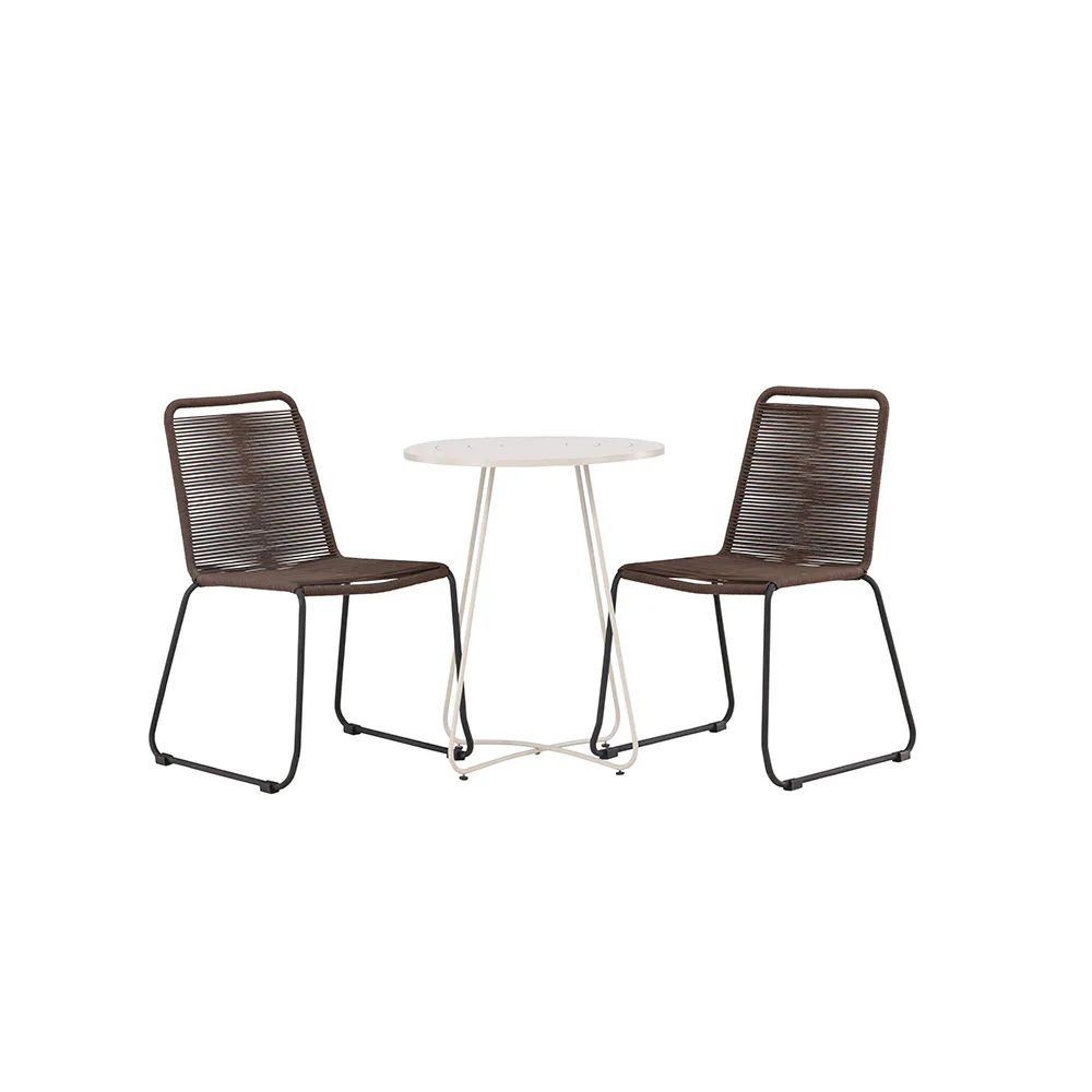Cafégrupp Venture Home Bacong Bord med 2 Lindos Stolar Brun/Svart