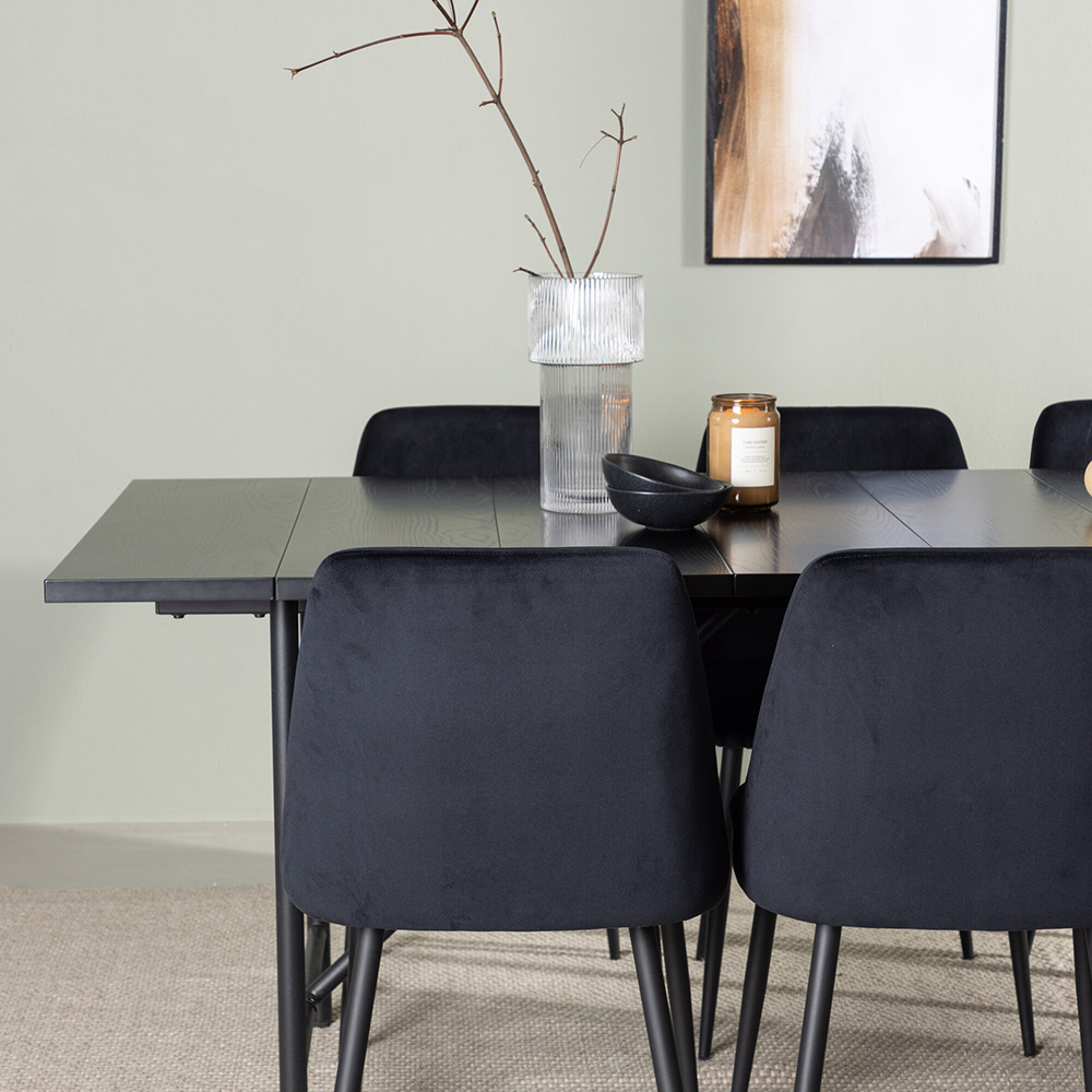 Matgrupp Venture Home Astrid med 6 Night Sammet Stolar