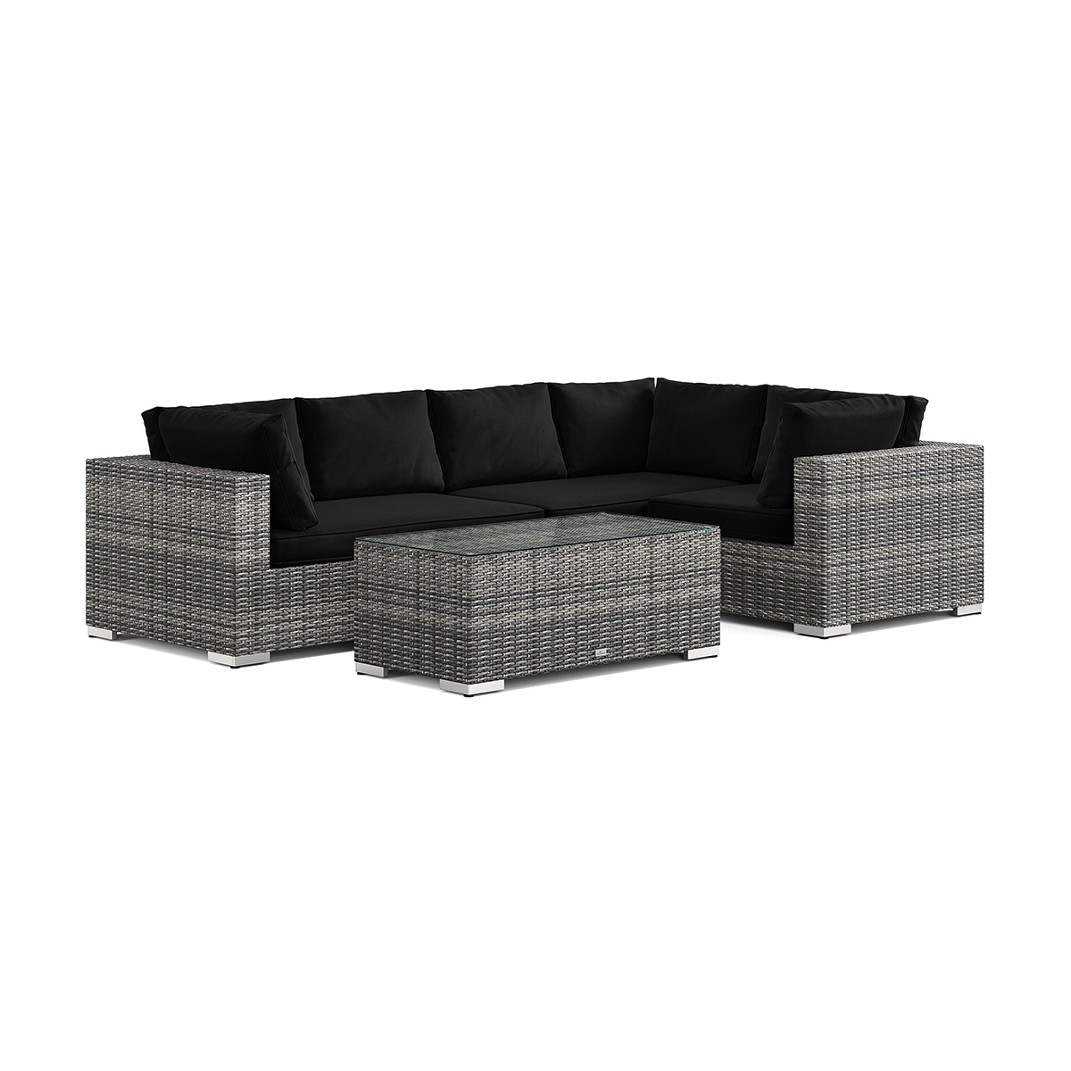 Loungegrupp Comfort Garden Bahamas utomhus hörnsoffa schäslong 5-sits vändbar med bord