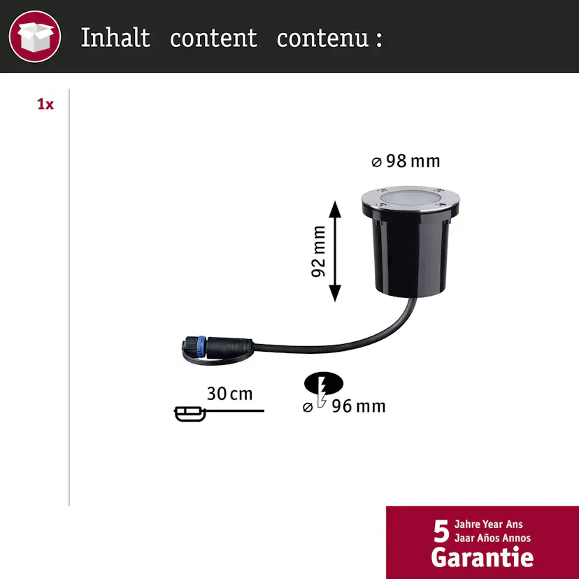 LED Infälld Markbelysning Paulmann Plug & Shine Floor Profil Spot Insektsvänlig IP67 4,5W