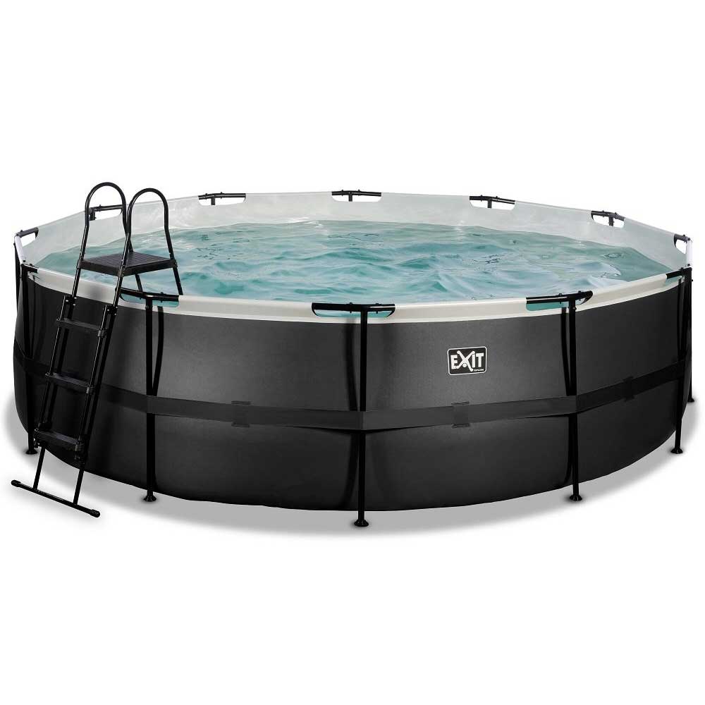 Pool ø488x122cm med filterpump - Svart Svart