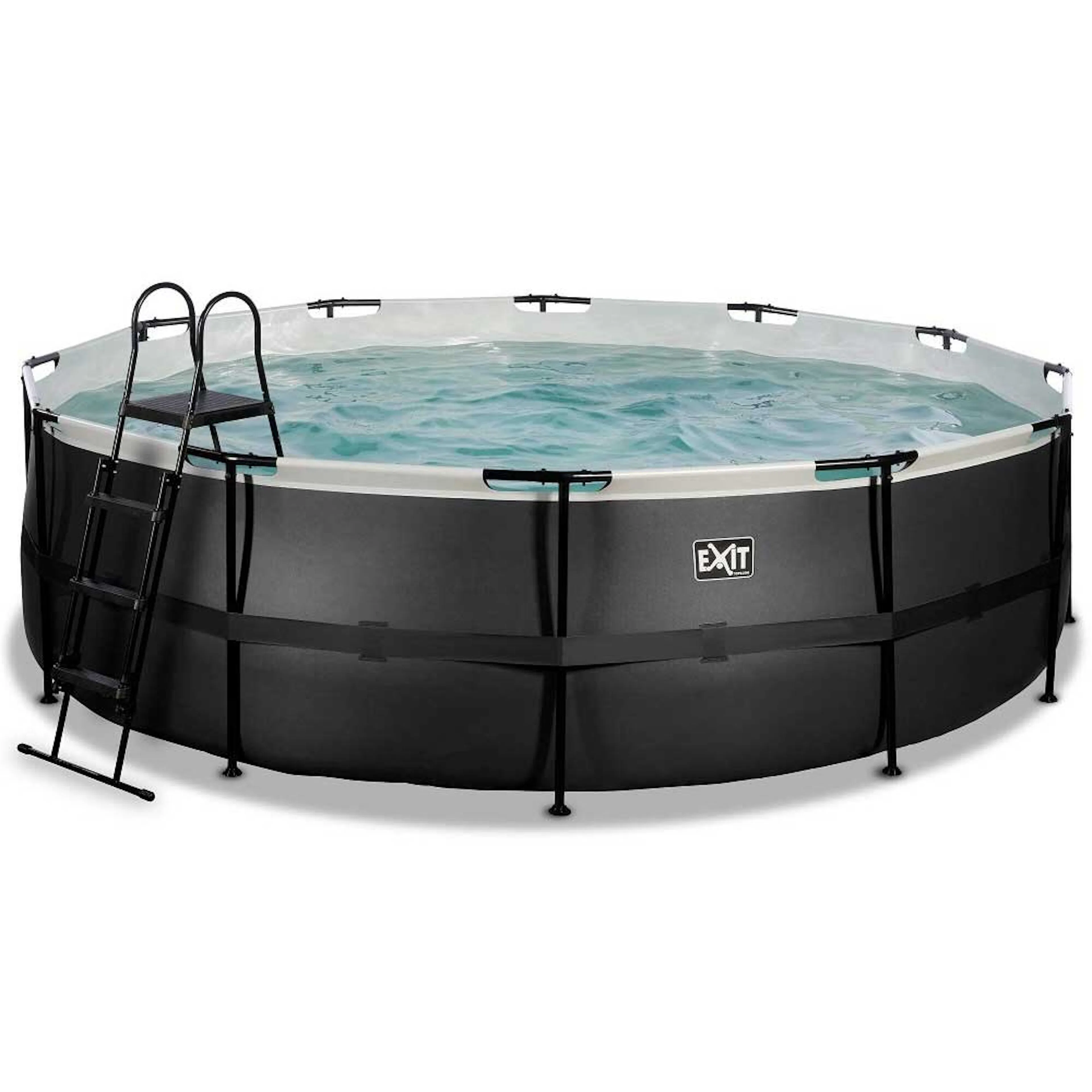 Pool ø488x122cm med filterpump - Svart Svart