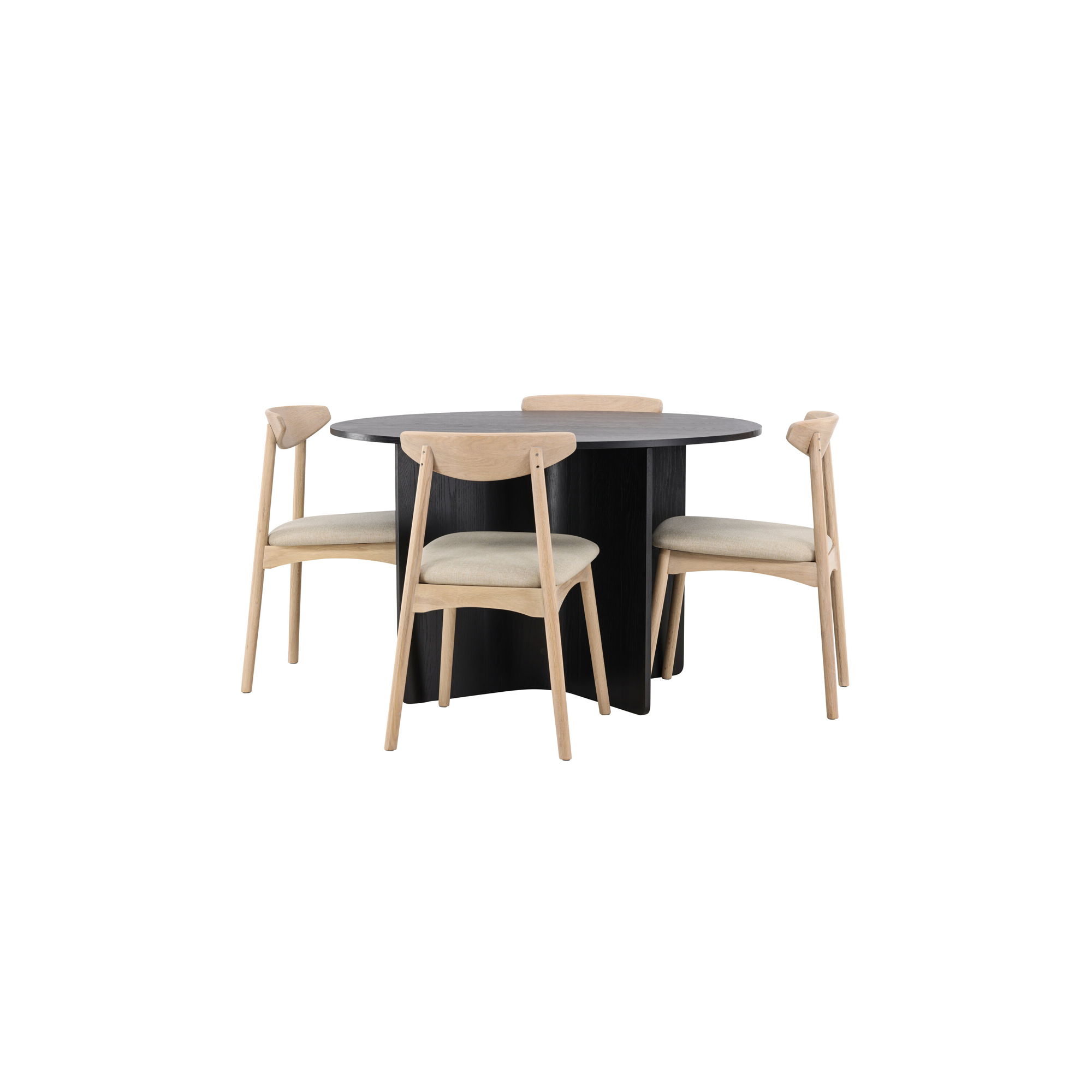 Matgrupp Venture Home Tyresö Matbord Ø120 cm cm med 4st Ven Matstolar