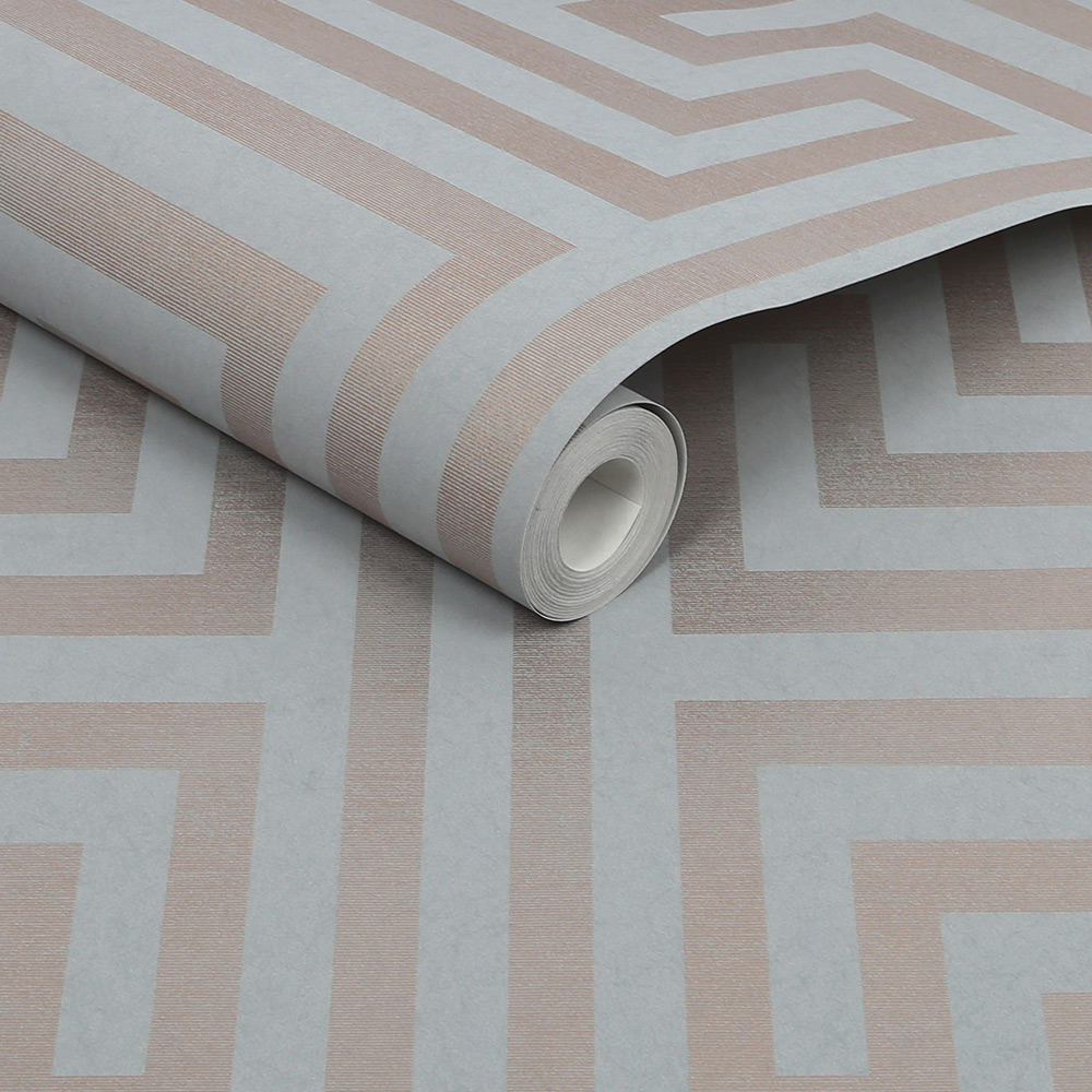 Tapet NEXT Metallic Greek Key Grey