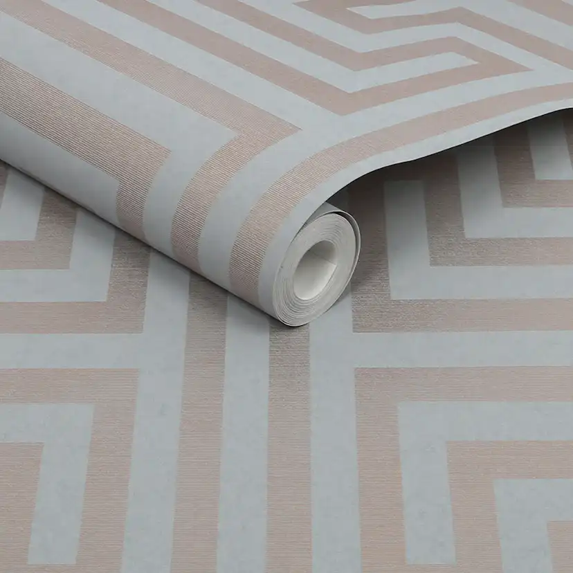 Tapet NEXT Metallic Greek Key Grey