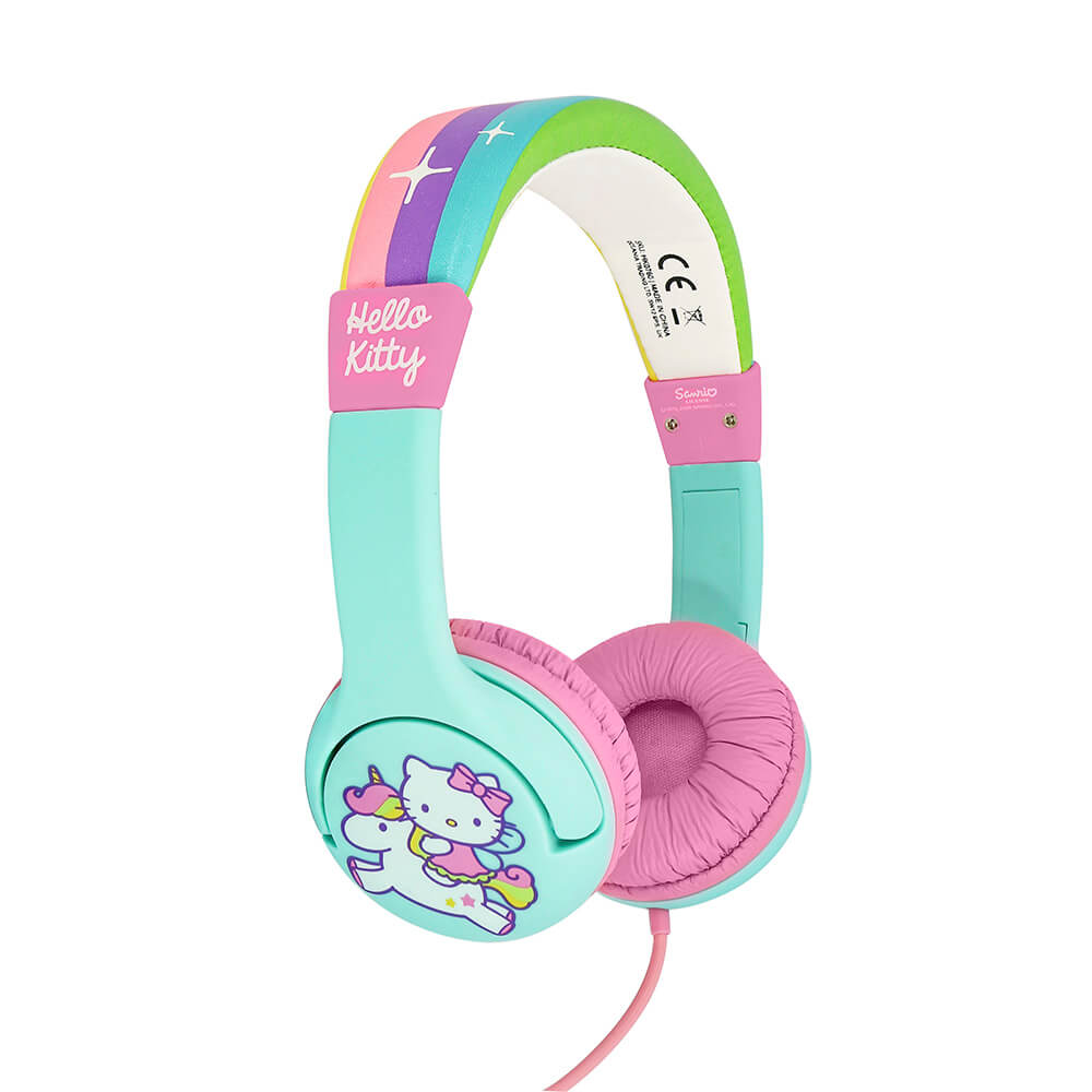 Hörlur HELLO KITTY Junior On-Ear 85dB Grön/Rosa Enhörning