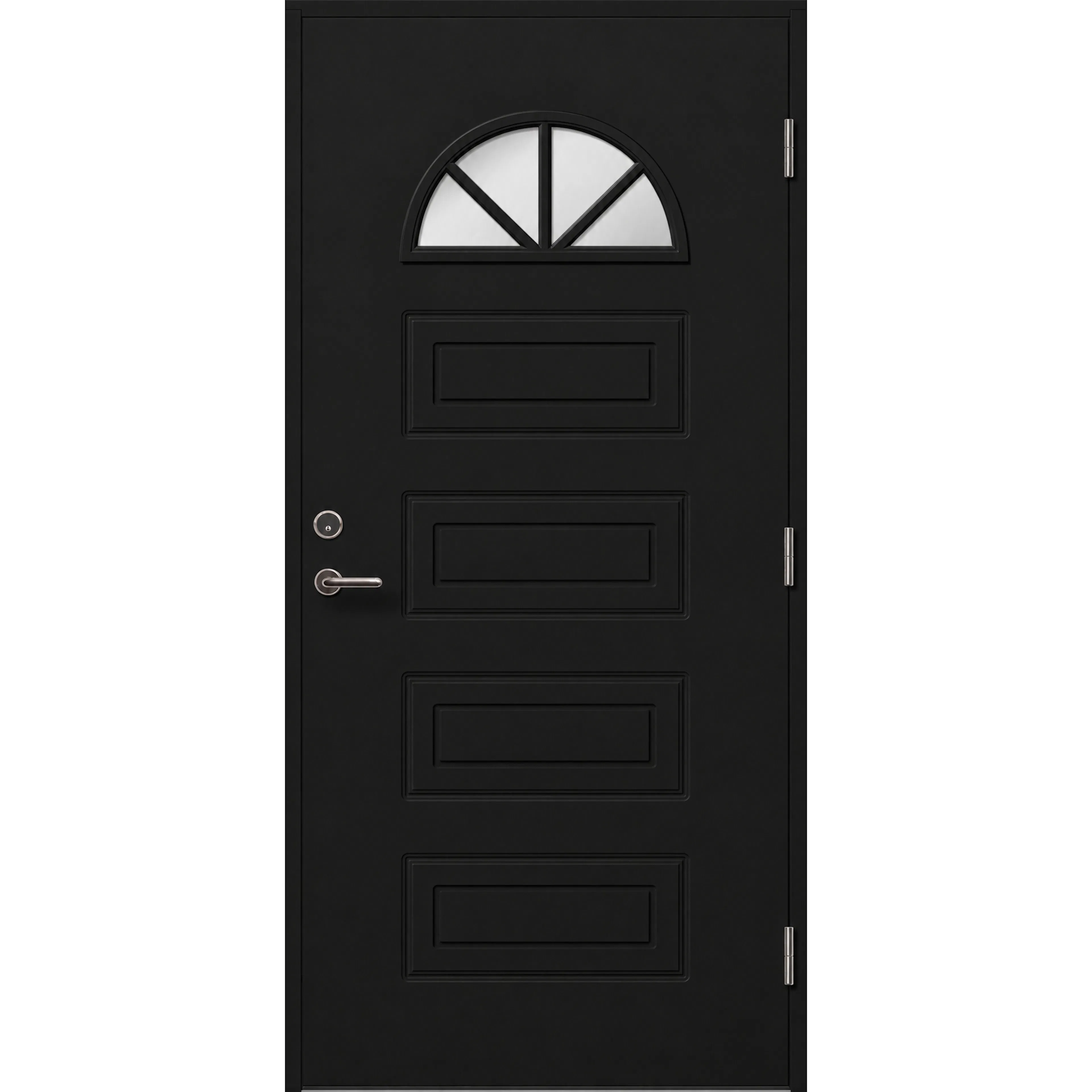 Ytterdörr Skandinaviska Dörrar Design glas rund Hässleholm: 10x21, S-9000-N, Svart