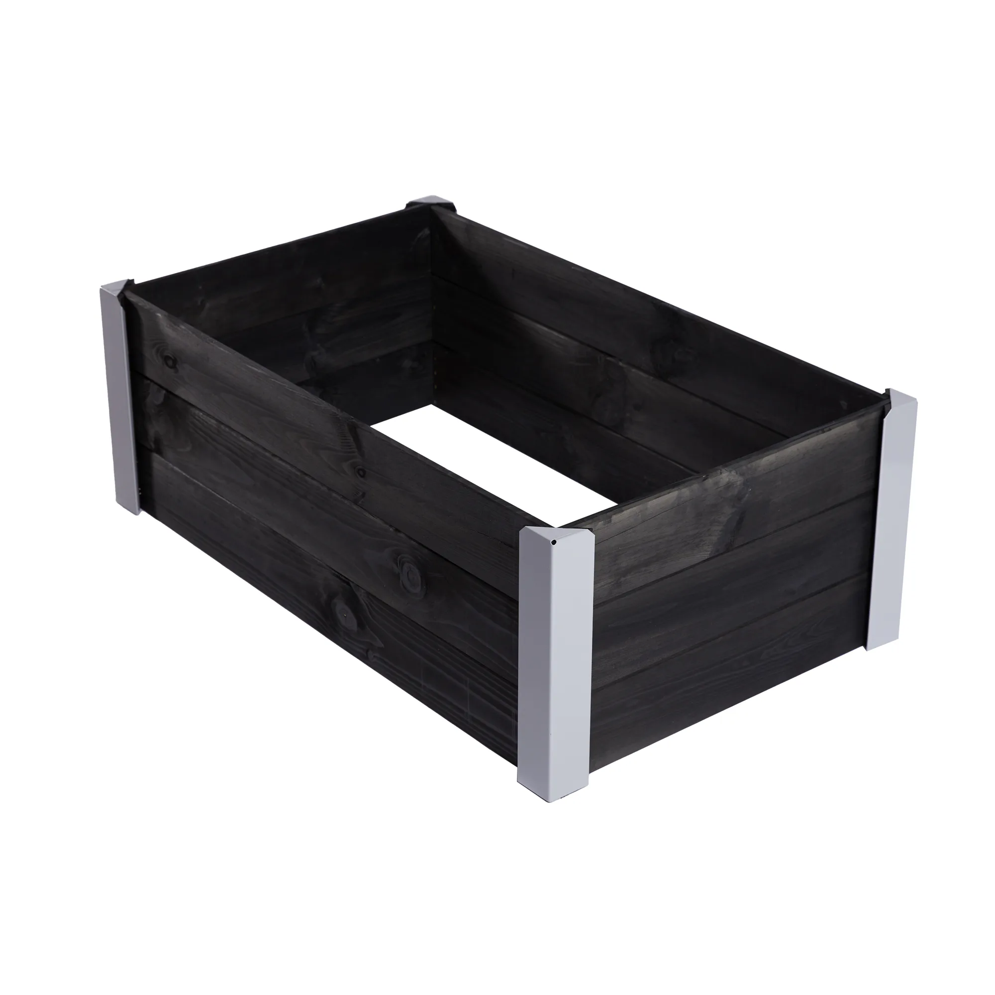 Odlingslåda Hortus Trä Grundmålad Svart 33x93x53 Med Metallhörn