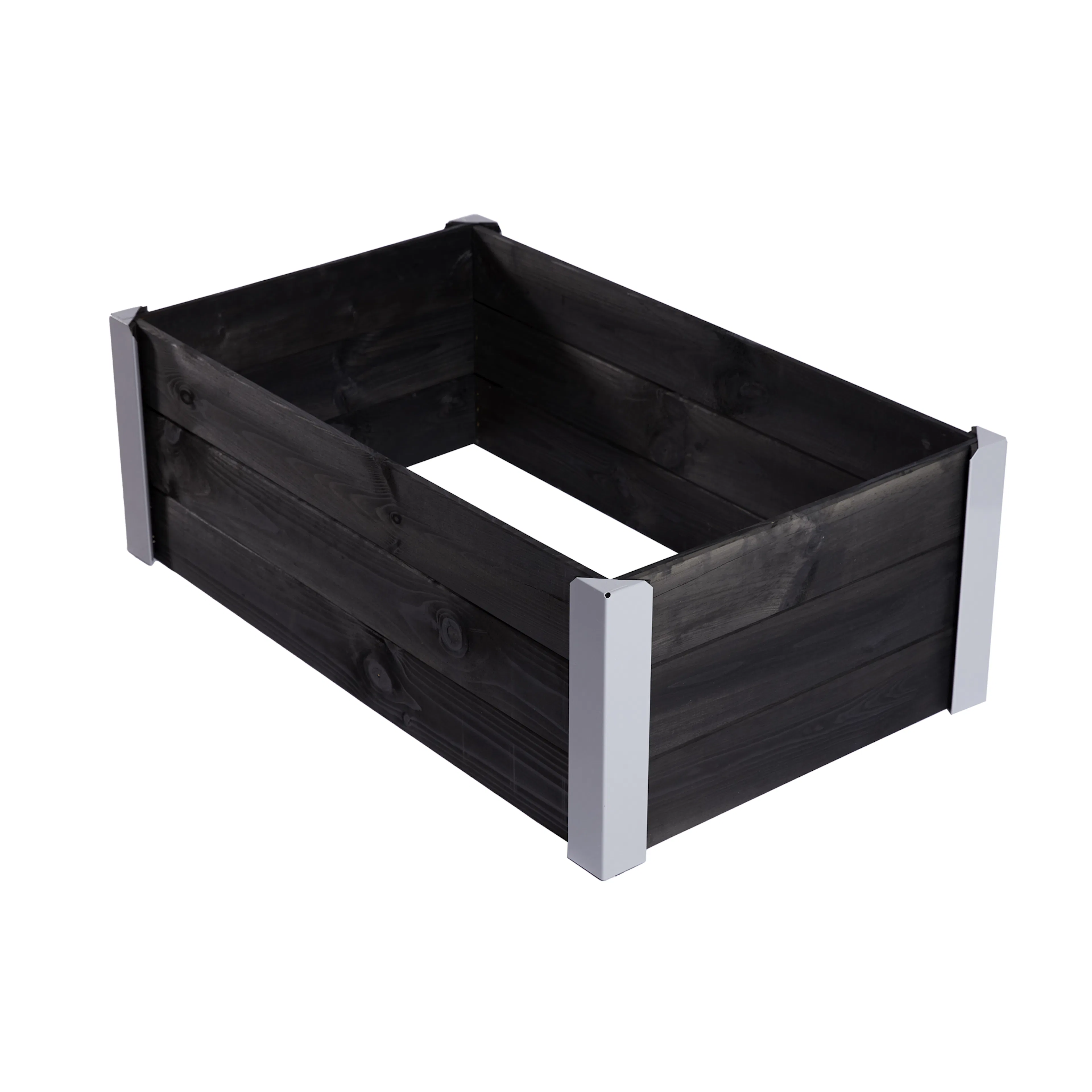 Odlingslåda Hortus Trä Grundmålad Svart 33x93x53 Med Metallhörn