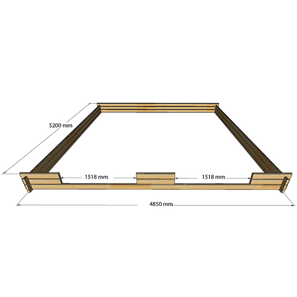 Timmerlada LP Garden S25 Fasta Väggar Timmergarage 25 m2