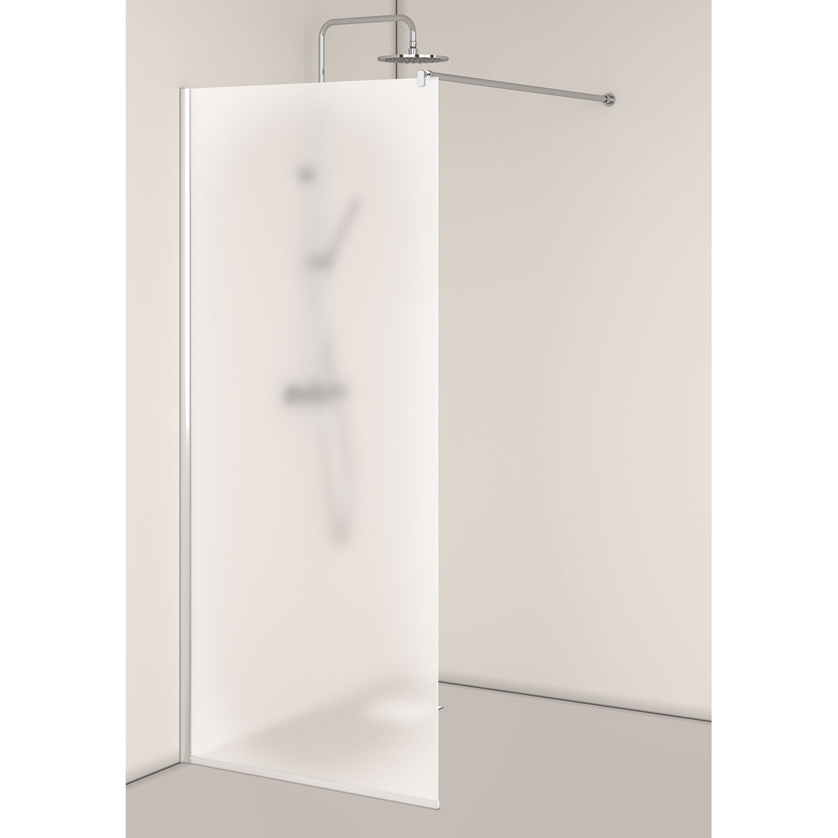Duschvägg Hafa Igloo Pro I-WALL 90 FROST NAT Glas: Frostat glas, Profil: Aluminium, B: 875 mm