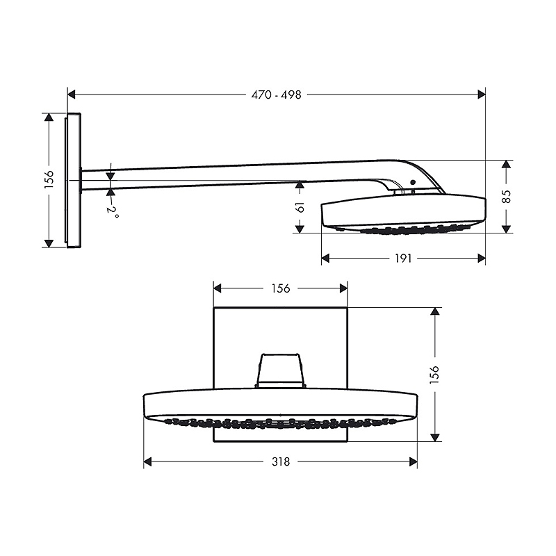 Huvuddusch Hansgrohe Raindance Select E300 3jet Vit/Krom