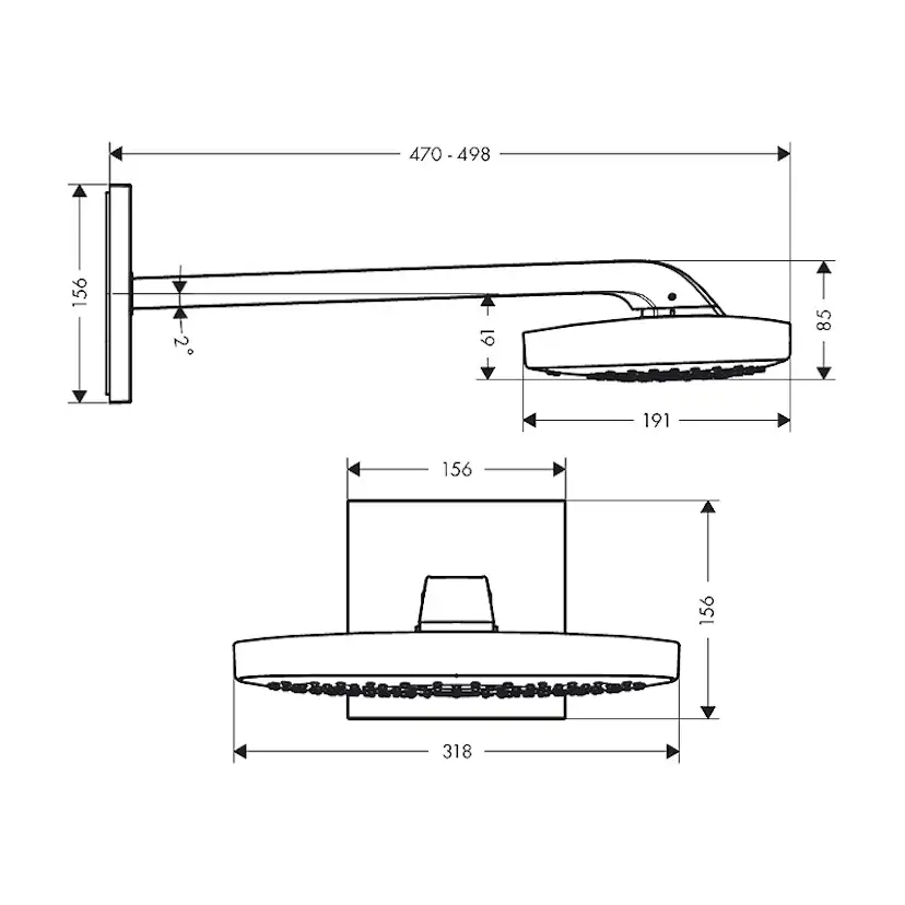 Huvuddusch Hansgrohe Raindance Select E300 3jet Vit/Krom