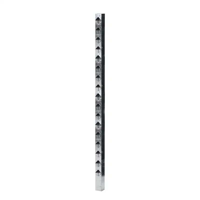 Staketstolpe Öckerö 1770mm varmgalv stål 70x70 Avslut Varmgalvaniserad, Höjd: 1770 mm