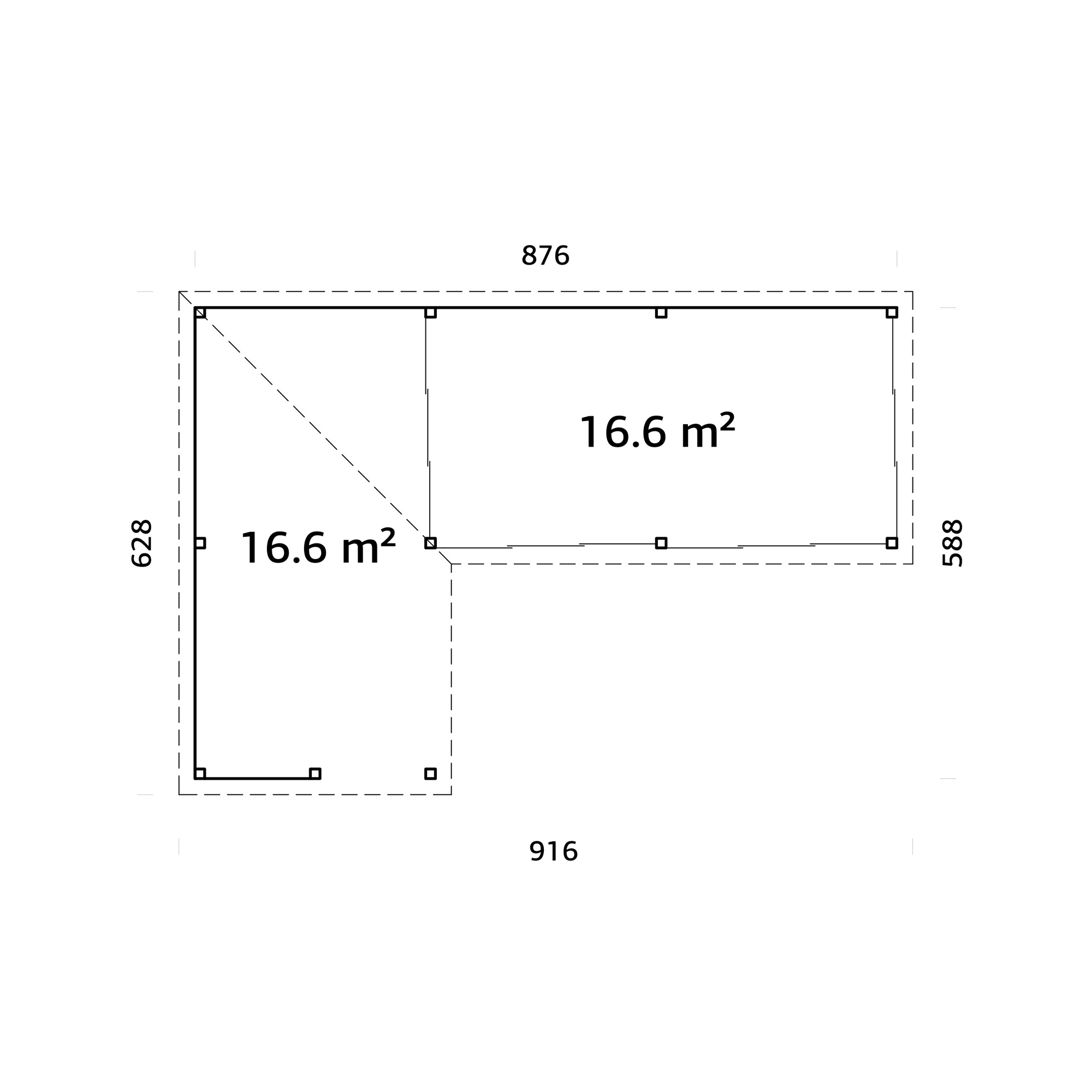 Uterum Palmako Lenna 33,2 m2 Set 721 Slide Plus