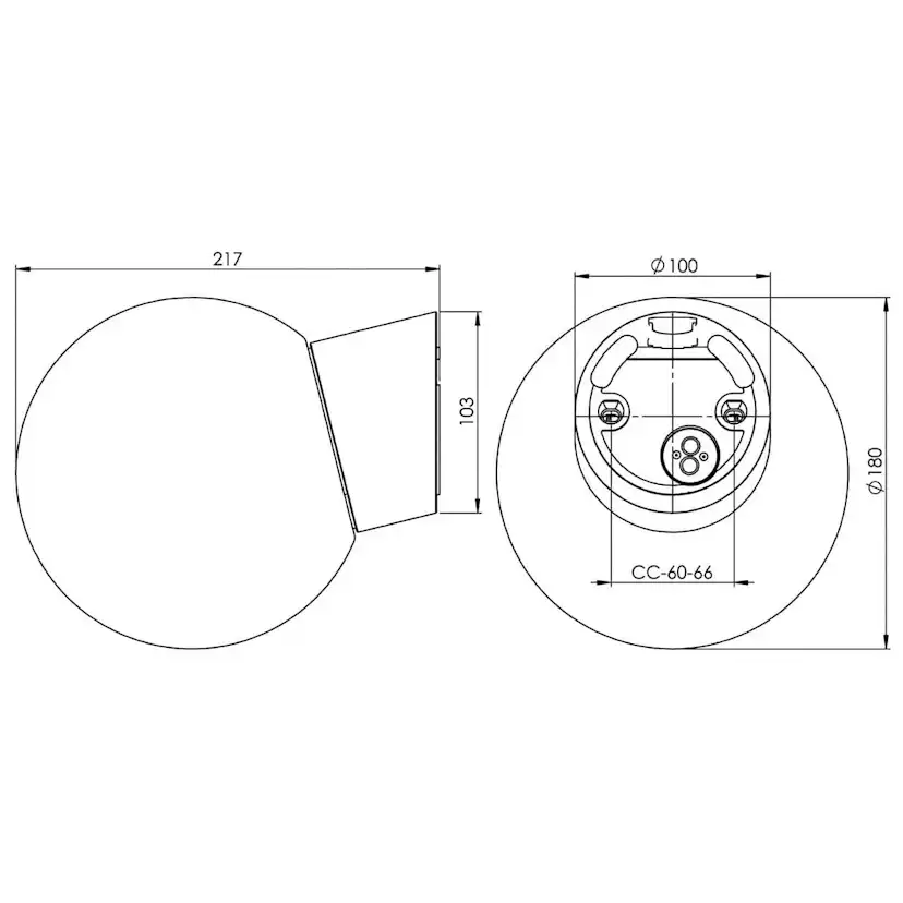 Vägglampa Ifö Electric Classic Glob Klar Sned IP54