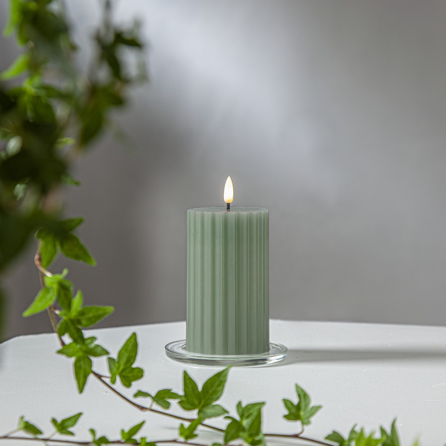 LEDBlockljus Flamme Stripe Grön