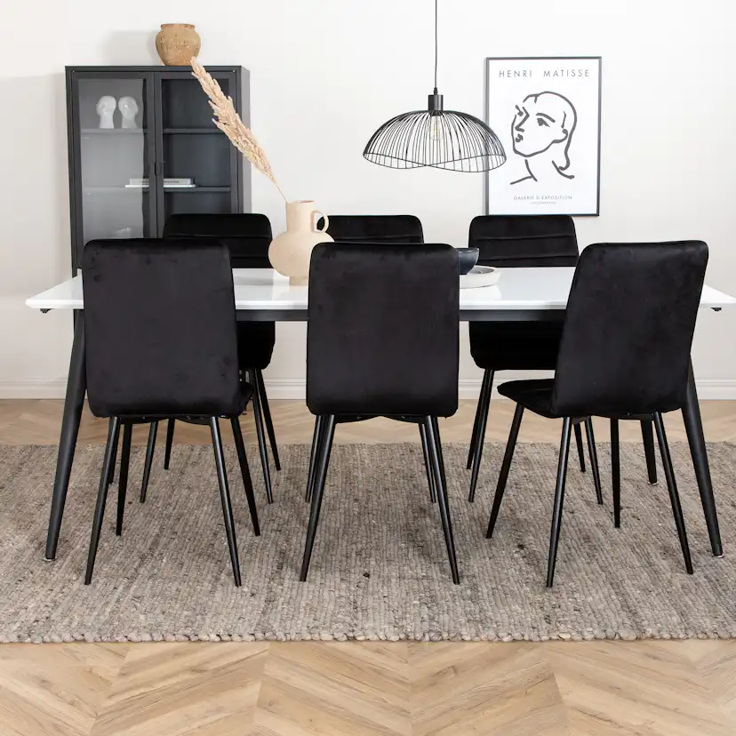 Matgrupp Venture Home Jolie med 6 Walerina Stolar Sammet
