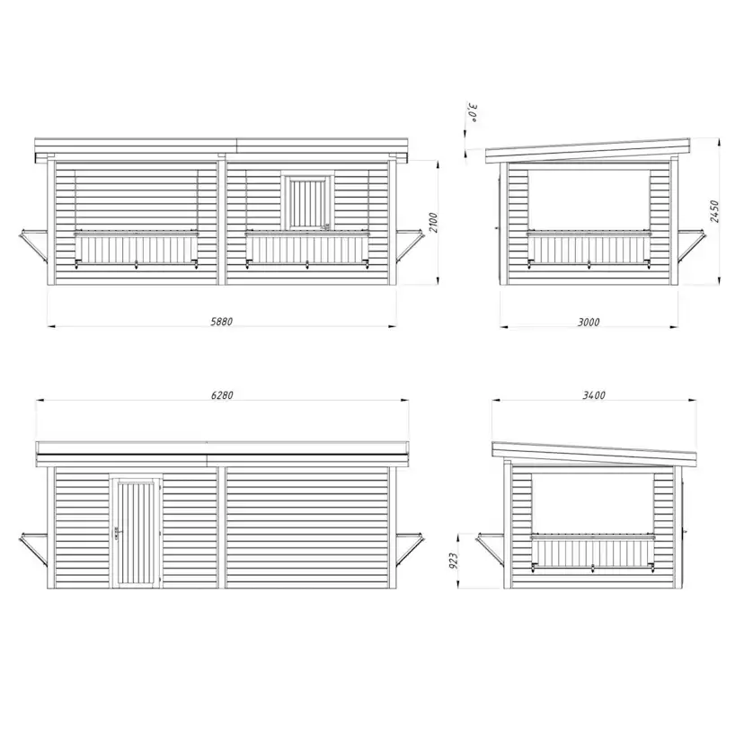 Kiosk Palmako Lenna 16,6 m2 Set 312