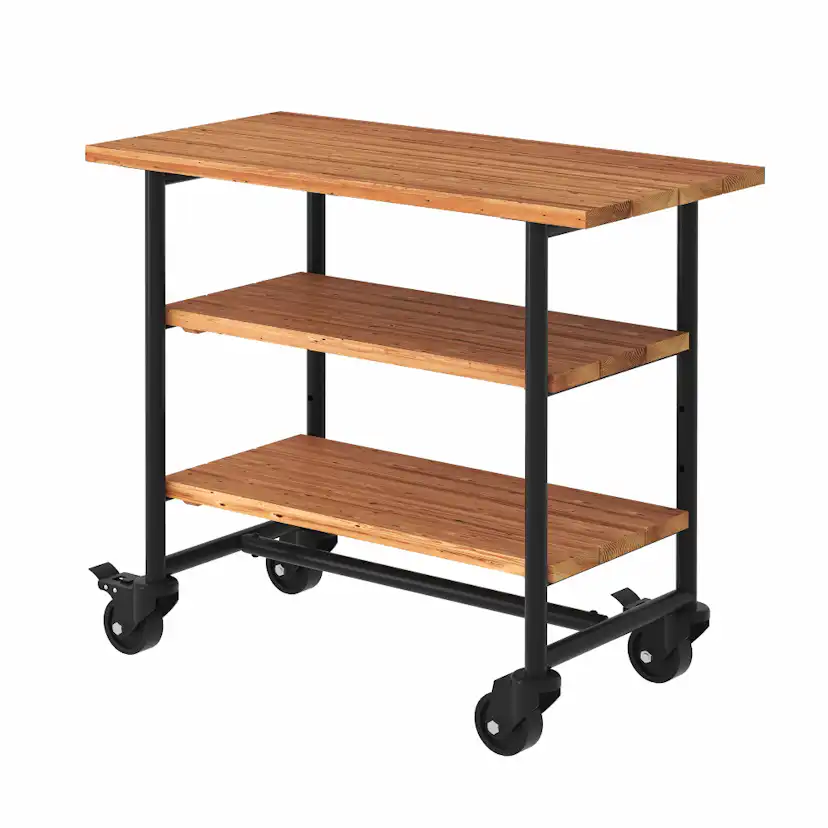 Planterings och Grillbord PLUS Urban Picnic ThermoWood Svart Underrede Med 2 hyllor