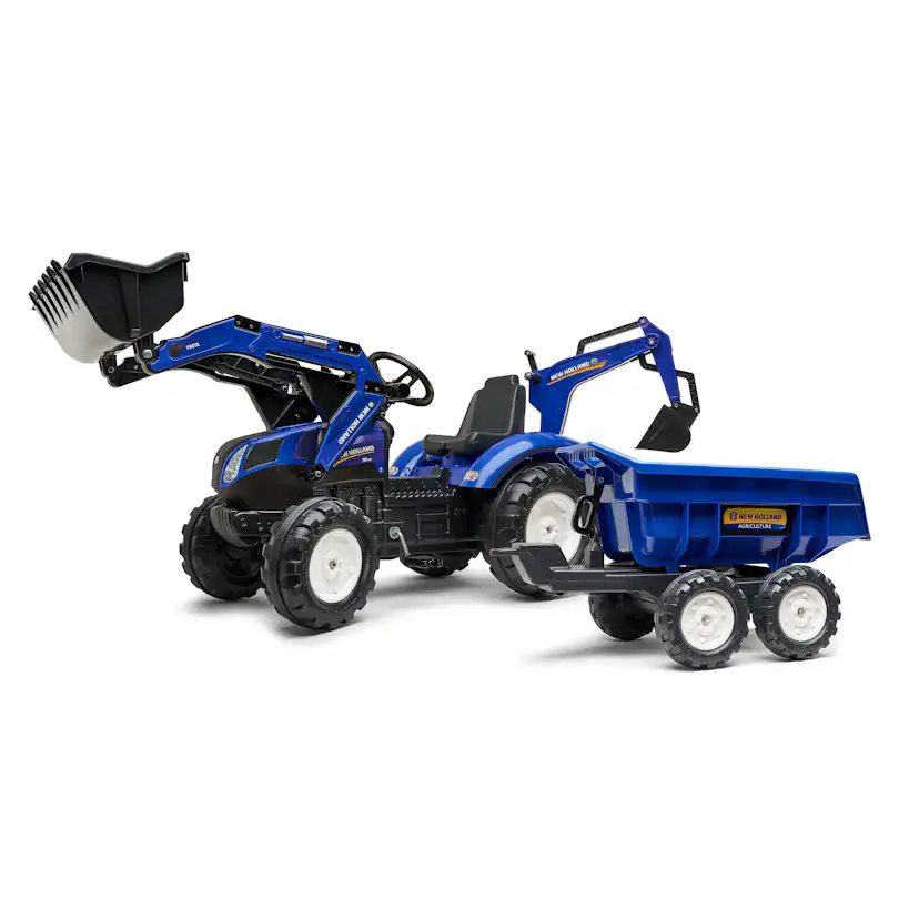 Trampbil FALK Traktorgrävare inkl. vagn med tipp New Holland