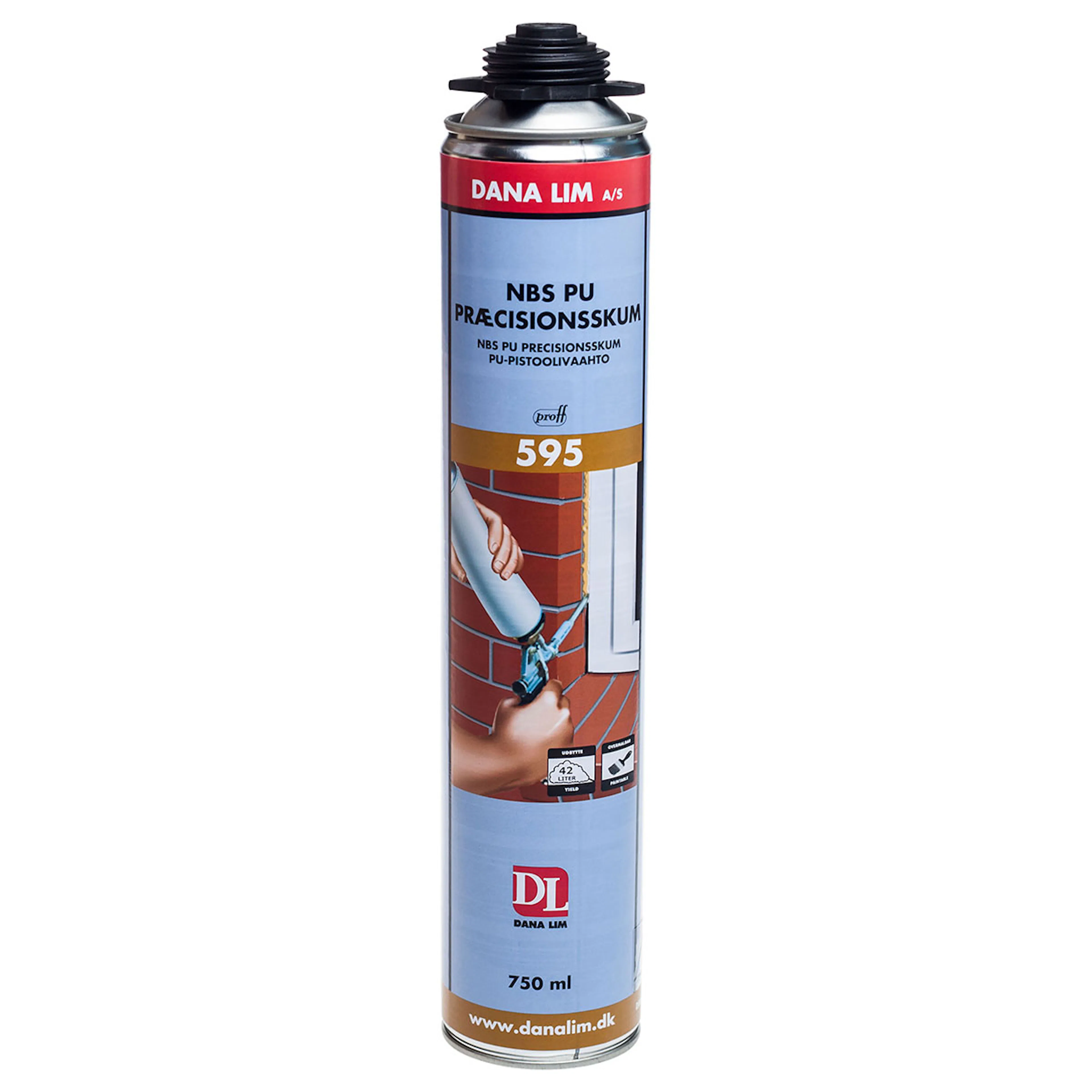 Pistolskum Danalim Nbs/Pu Prof 595 Byggfog & Butyltätning 750 ml