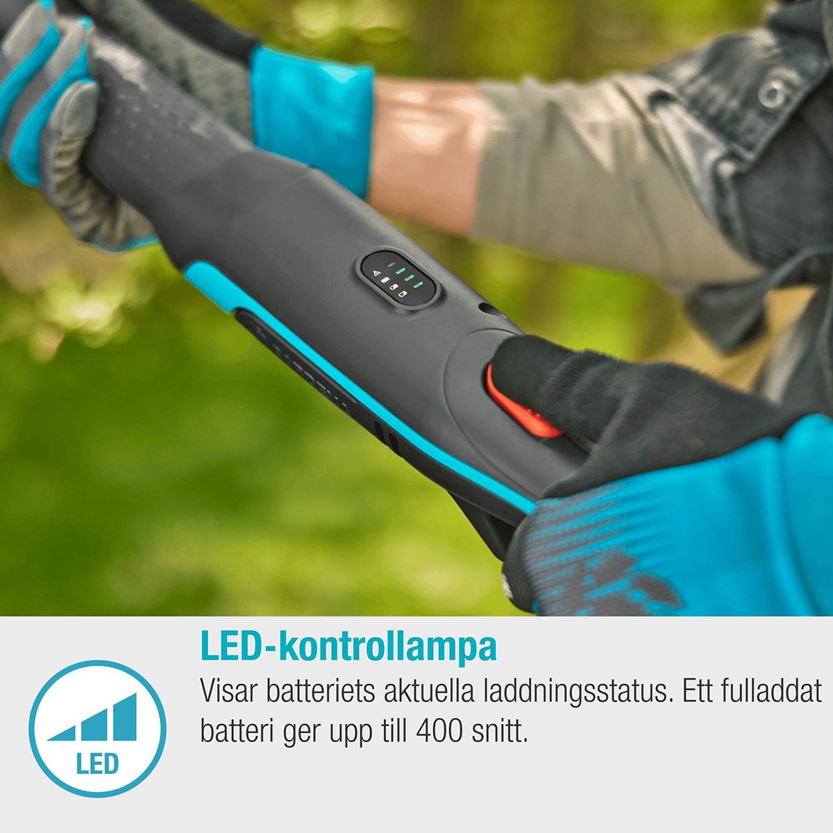 Grensax Gardena EasyCut P4A Komplett med Batteri och Laddare