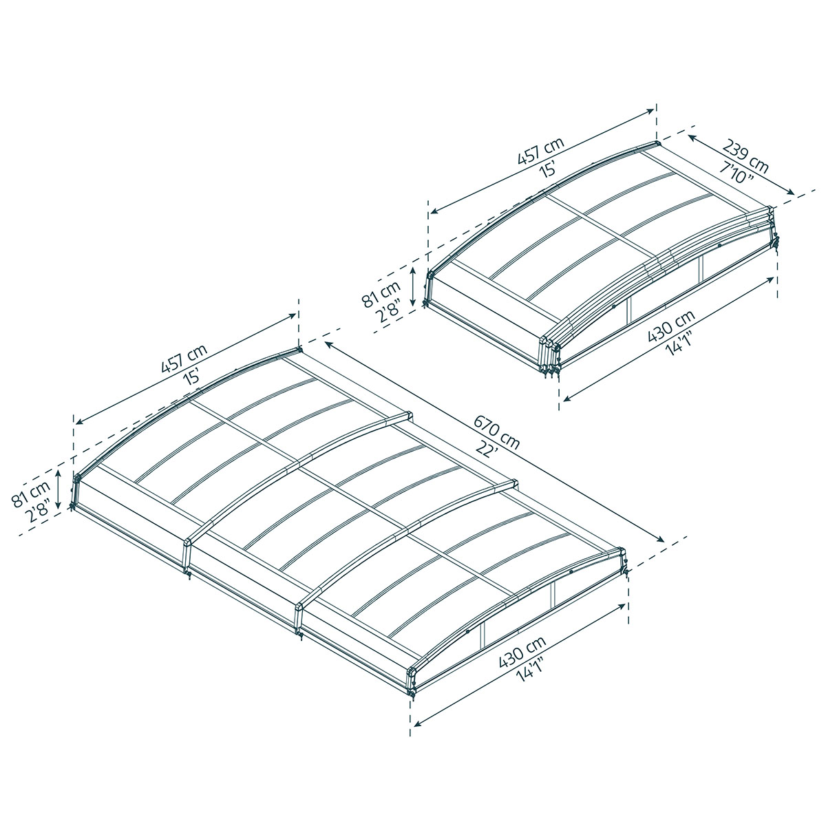 MAJORCA POOL ENCLOSURE FOR 4X6 POOL-GREY 4x6 m
