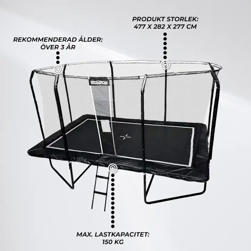 Studsmatta Stratos Premium Black Line 277x477 cm